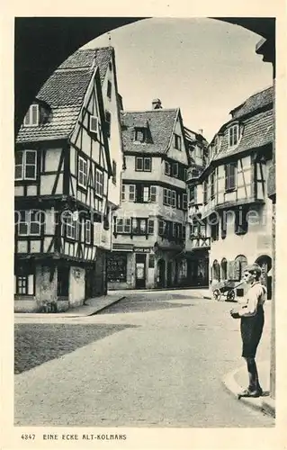 AK / Ansichtskarte Colmar_Haut_Rhin_Elsass Strassenecke in Alt Colmar Colmar_Haut_Rhin_Elsass