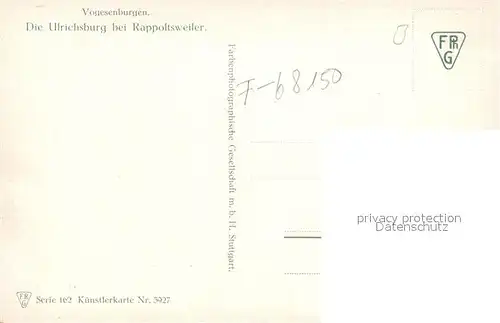 AK / Ansichtskarte Rappoltsweiler_Haut_Rhin_Elsass Die Ulrichsburg Ruine Rappoltsweiler_Haut
