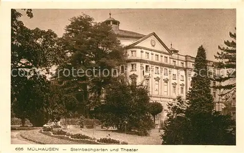 AK / Ansichtskarte Muelhausen_Elsass Steinbachgarten und Theater Muelhausen Elsass