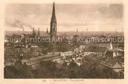 AK / Ansichtskarte Mulhouse_Muehlhausen Vue generale avec l eglise Mulhouse Muehlhausen