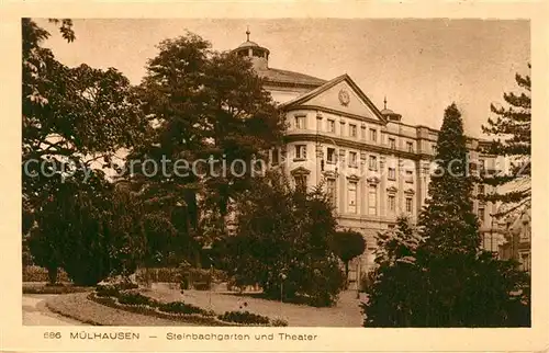 AK / Ansichtskarte Muelhausen_Elsass Steinbachgarten und Theater Muelhausen Elsass