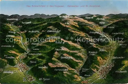 AK / Ansichtskarte Gebweiler_Elsass Panoramakarte mit St Amarintal Gebweiler_Elsass