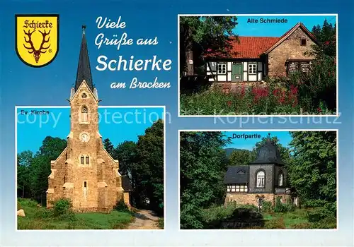 AK / Ansichtskarte Schierke_Harz Kirche Alte Schmiede  Schierke Harz
