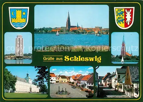 AK / Ansichtskarte Schleswig_Schlei Schlei Kirche Schloss Schleswig_Schlei