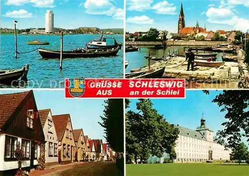 AK / Ansichtskarte Schleswig_Schlei Hafen Schloss  Schleswig_Schlei
