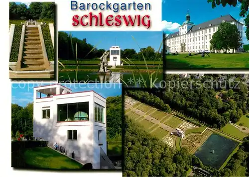 AK / Ansichtskarte Schleswig_Schlei Fliegeraufnahme Barockgarten Schloss Schleswig_Schlei