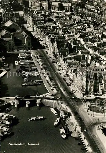 AK / Ansichtskarte Amsterdam_Niederlande Fliegeraufnahme Damrak Amsterdam_Niederlande