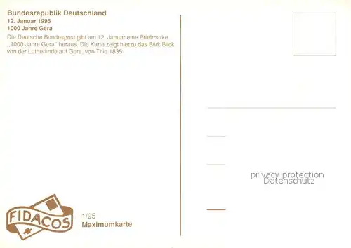 AK / Ansichtskarte Gera Krichenpartie Kuenstlerkarte von Thie 1835 Gera