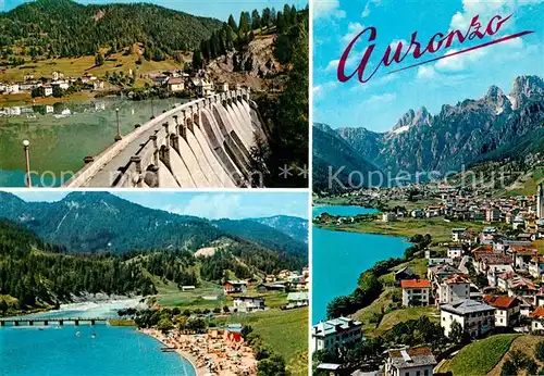 AK / Ansichtskarte Auronzo_di_Cadore Fliegeraufnahme Staumauer Strand Auronzo_di_Cadore