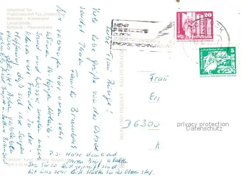 AK / Ansichtskarte Rostock_Mecklenburg Vorpommern Brunnen Schiff Lange Strasse Pawlowstrasse Rostock