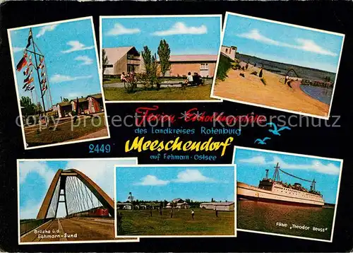 AK / Ansichtskarte Meschendorf Fehmarn Bruecke Faehre Strand  Meschendorf