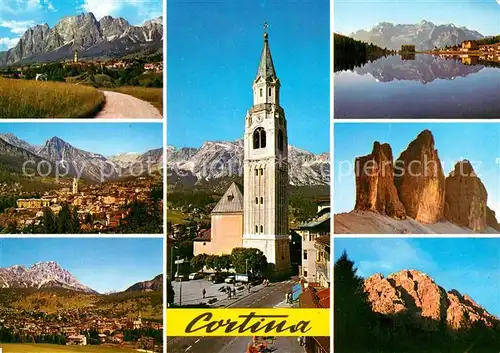 AK / Ansichtskarte Cortina_d_Ampezzo Kirche Dolomiten  Cortina_d_Ampezzo