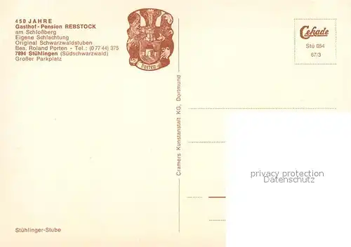 AK / Ansichtskarte Stuehlingen Gasthaus Pension Rebstock Stuehlingen