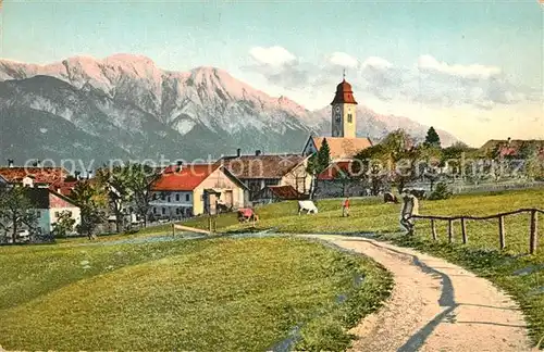 AK / Ansichtskarte Lans_Tirol Ortsansicht mit Kirche Alpen Lans_Tirol