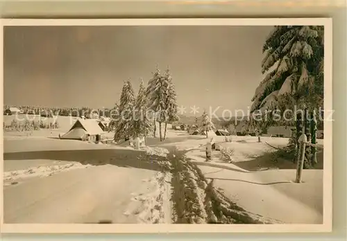 AK / Ansichtskarte Kniebis_Freudenstadt Winterlandschaft Kurort im Schwarzwald Kniebis_Freudenstadt