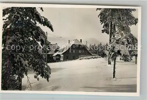 AK / Ansichtskarte Kniebis_Freudenstadt Gasthaus Pension zum Schwarzwald Winterimpressionen Kniebis_Freudenstadt