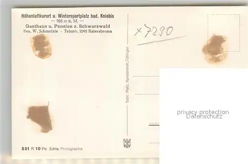 AK / Ansichtskarte Kniebis_Freudenstadt Gasthaus Pension zum Schwarzwald Winterimpressionen Kniebis_Freudenstadt