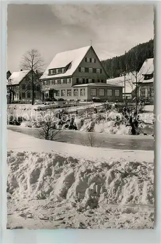 AK / Ansichtskarte Obertal_Baiersbronn Gasthof Pension zum Engel Kurort im Schwarzwald im Winter Obertal Baiersbronn