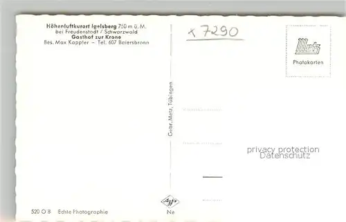 AK / Ansichtskarte Igelsberg Teilansicht Hoehenluftkurort im Schwarzwald Igelsberg