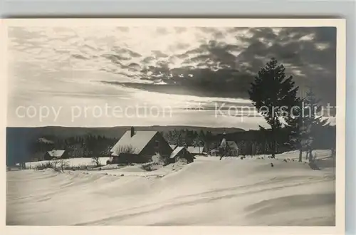 AK / Ansichtskarte Kniebis_Freudenstadt Naturfreundehaus Abendstimmung Winterlandschaft Schwarzwald Kniebis_Freudenstadt