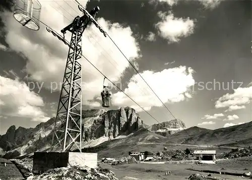 AK / Ansichtskarte Passo_Sella Telecabine Stehgondel Passo_Sella