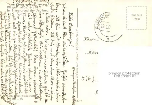 AK / Ansichtskarte Klingenthal_Vogtland Kirche mit Aschberg Klingenthal_Vogtland