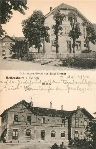AK / Ansichtskarte Heitersheim Schwarzwaldhotel Bahnhof Heitersheim