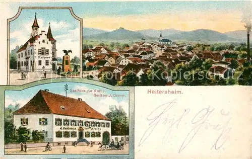AK / Ansichtskarte Heitersheim Gasthaus zur Krone Rathaus Heitersheim