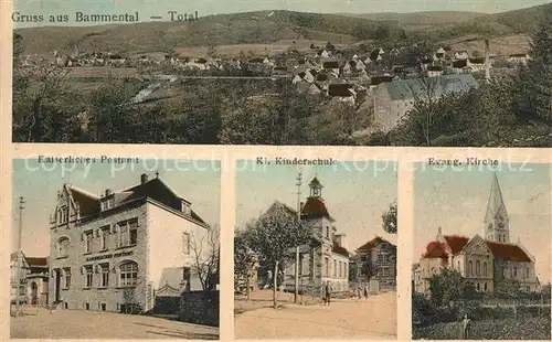 AK / Ansichtskarte Bammental Kaiserliches Postamt Kinderschule Evangelische Kirche Bammental