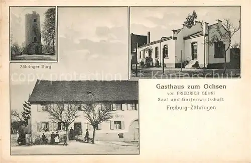 AK / Ansichtskarte Zaehringen_Freiburg_Breisgau Gasthaus zum Ochsen Burg Zaehringen_Freiburg