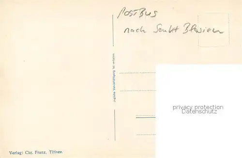 AK / Ansichtskarte Seebrugg Postbus nach Sankt Blasien Seebrugg