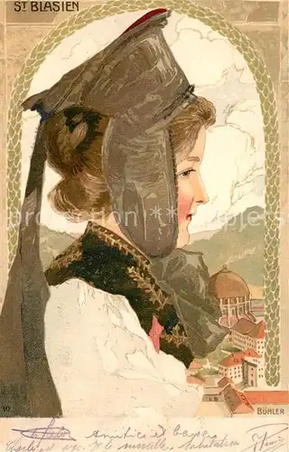 AK / Ansichtskarte St_Blasien Tracht Kuenstlerkarte Buehler  St_Blasien