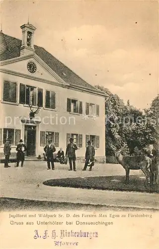 AK / Ansichtskarte Donaueschingen Jagdforst Sr. D. des Fuersten Max Egon zu Fuerstenberg Donaueschingen