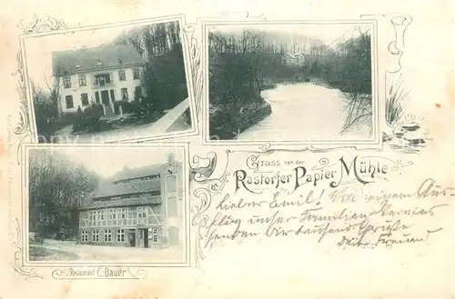 AK / Ansichtskarte Rastorf Papier Muehle Restaurant C. Bauer Rastorf