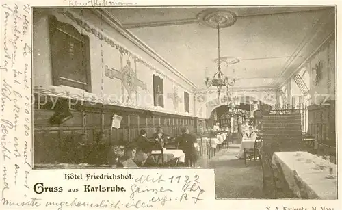 AK / Ansichtskarte Karlsruhe_Baden Hotel Friedrichshof Karlsruhe_Baden
