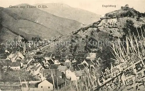 AK / Ansichtskarte Thann_Haut_Rhin_Elsass mit Engelsburg Thann_Haut_Rhin_Elsass