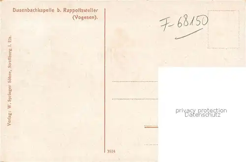 AK / Ansichtskarte Rappoltsweiler_Haut_Rhin_Elsass Dusenbachkapelle Rappoltsweiler_Haut