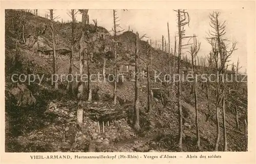 AK / Ansichtskarte Vieil_Armand_Hartmannswillerkopf Abris des soldats Vieil_Armand