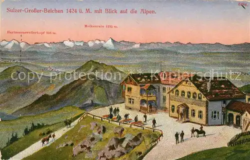 AK / Ansichtskarte Grosser_Belchen Sulzer mit Blick auf die Alpen Grosser Belchen