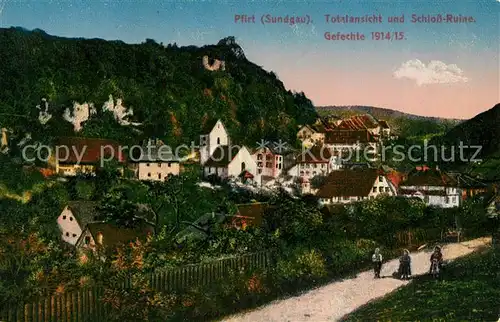 AK / Ansichtskarte Pfirt Total mit Schloss Ruine Pfirt