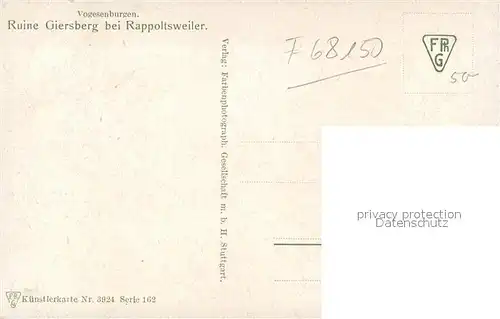 AK / Ansichtskarte Rappoltsweiler_Haut_Rhin_Elsass Ruine Giersberg Rappoltsweiler_Haut