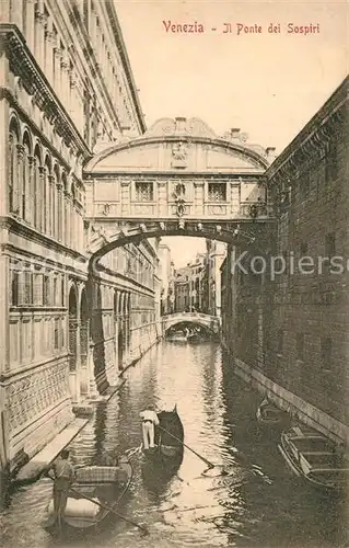 AK / Ansichtskarte Venezia_Venedig Il Ponte del Sospiri Venezia Venedig