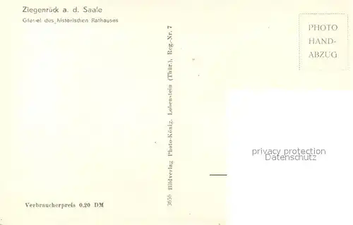 AK / Ansichtskarte Ziegenrueck Rathausgibel Ziegenrueck