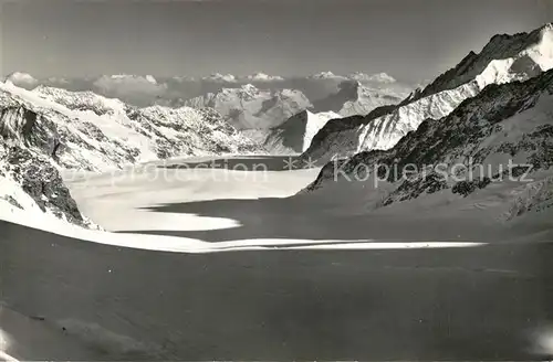 AK / Ansichtskarte Jungfraujoch mit Aletschgletscher Eggishorn Jungfraujoch