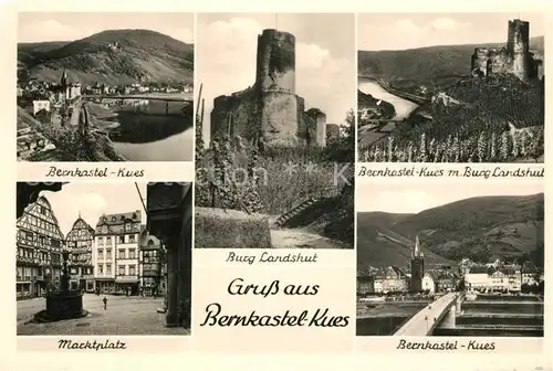 AK / Ansichtskarte Bernkastel Kues Fliegeraufnahme Burg Landshut Bruecke Marktplatz Bernkastel Kues