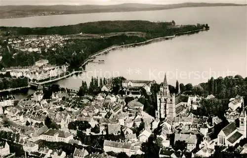 AK / Ansichtskarte Konstanz_Bodensee Fliegeraufnahme Bucht und Horn Konstanz_Bodensee