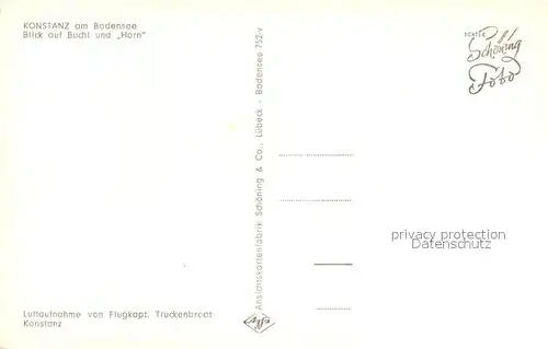 AK / Ansichtskarte Konstanz_Bodensee Fliegeraufnahme Bucht und Horn Konstanz_Bodensee