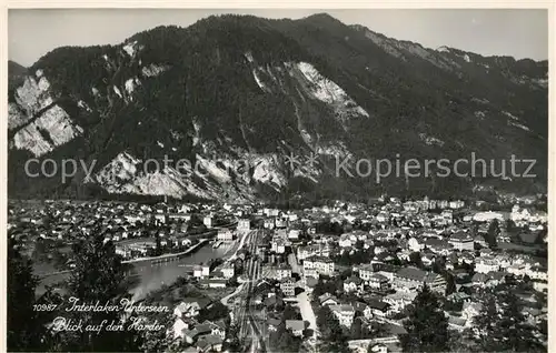 AK / Ansichtskarte Interlaken_BE Fliegeraufnahme Harde Unterseen Interlaken_BE