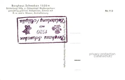AK / Ansichtskarte Bolsterlang Berghaus Schwaben Bolsterlang