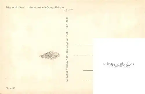 AK / Ansichtskarte Trier Marktplatz mit Gangolfkirche Trier